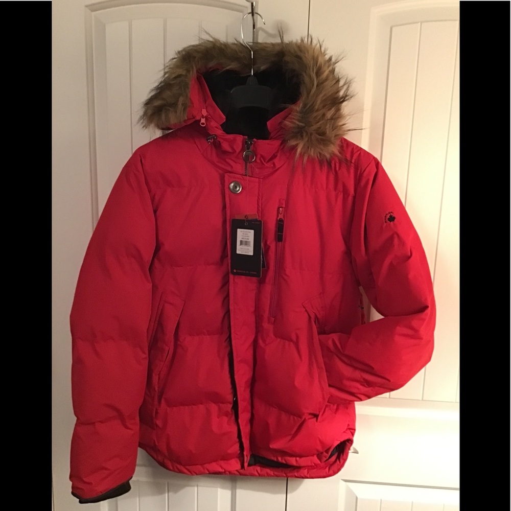 🎁NWT J Whistler Red Hooded Puffer Coat M